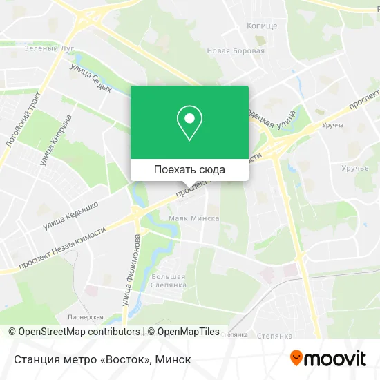 Карта Станция метро «Восток»