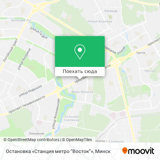 Карта Остановка «Станция метро “Восток”»