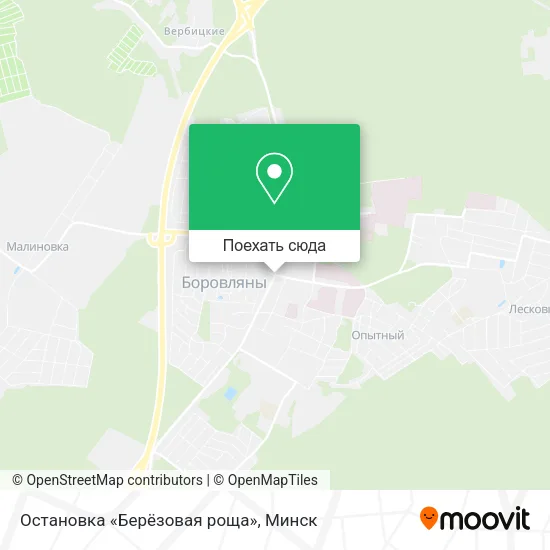 Карта Остановка «Берёзовая роща»