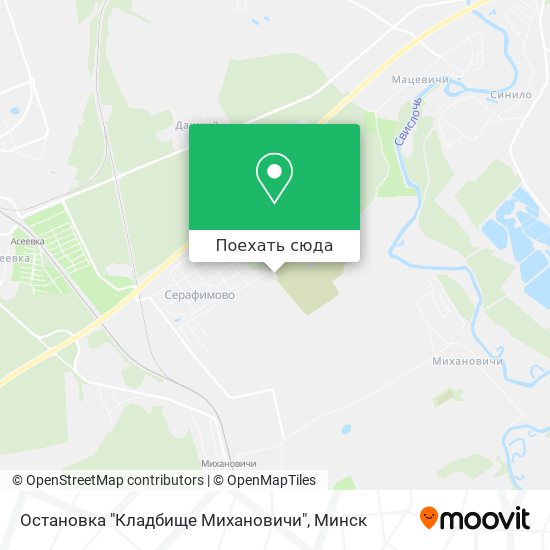 Карта Остановка "Кладбище Михановичи"