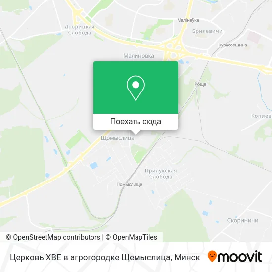 Карта Церковь ХВЕ в агрогородке Щемыслица