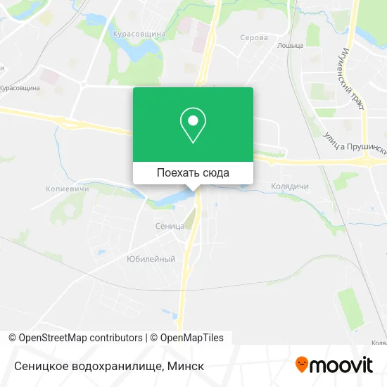 Карта Сеницкое водохранилище