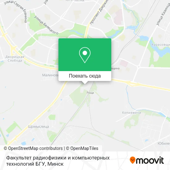 Карта Факультет радиофизики и компьютерных технологий БГУ