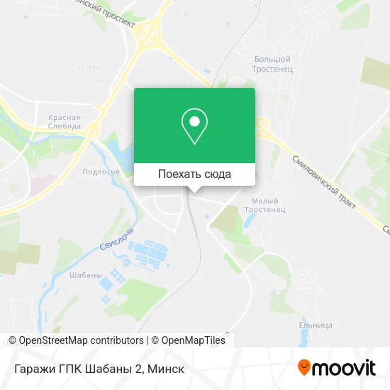 Карта Гаражи ГПК Шабаны 2