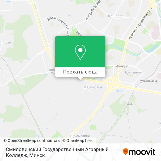 Карта Смиловичский Государственный Аграрный Колледж