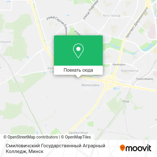 Карта Смиловичский Государственный Аграрный Колледж