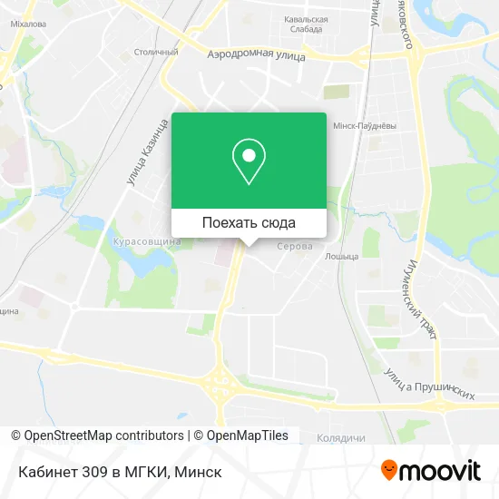 Карта Кабинет 309 в МГКИ