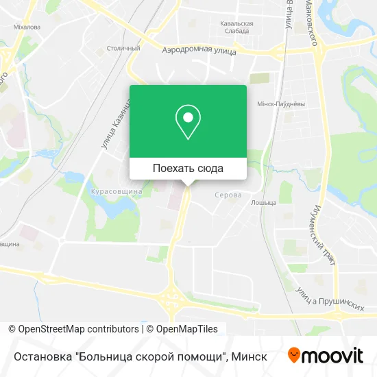 Карта Остановка "Больница скорой помощи"
