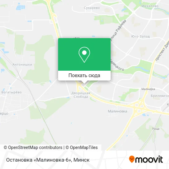 Карта Остановка «Малиновка-6»