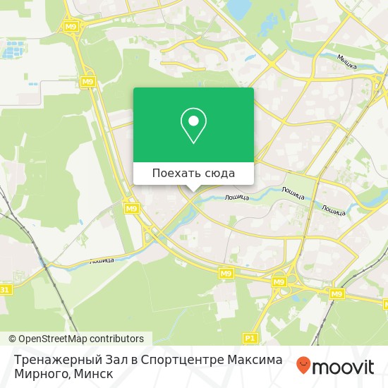 Карта Тренажерный Зал в Спортцентре Максима Мирного