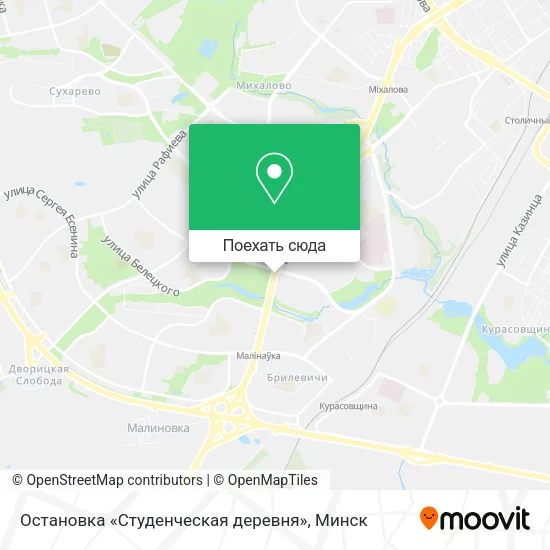 Карта Остановка «Студенческая деревня»