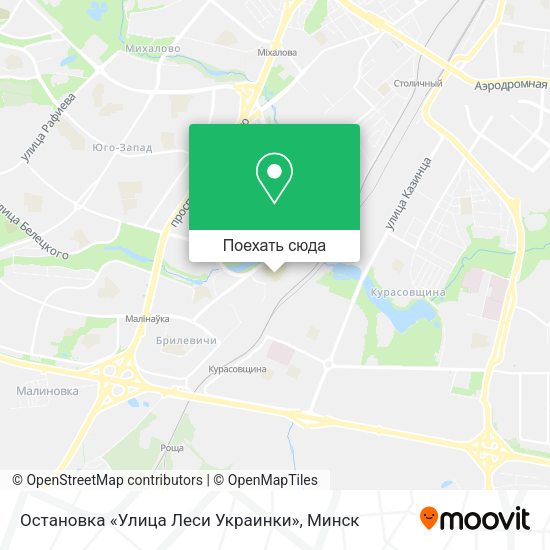 Карта Остановка «Улица Леси Украинки»