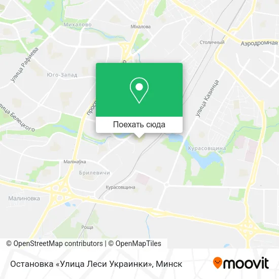 Карта Остановка «Улица Леси Украинки»