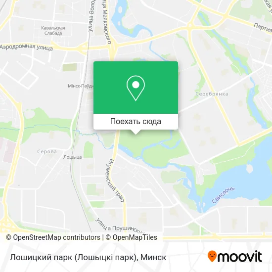 Карта Лошицкий парк (Лошыцкі парк)
