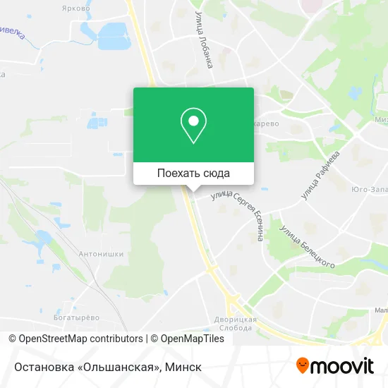 Карта Остановка «Ольшанская»