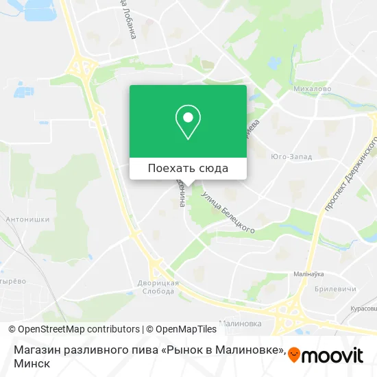 Карта Магазин разливного пива «Рынок в Малиновке»