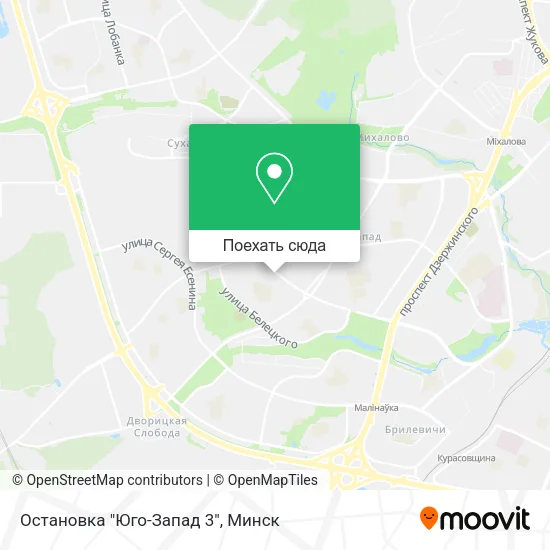 Карта Остановка "Юго-Запад 3"