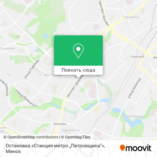 Карта Остановка «Станция метро „Петровщина“»