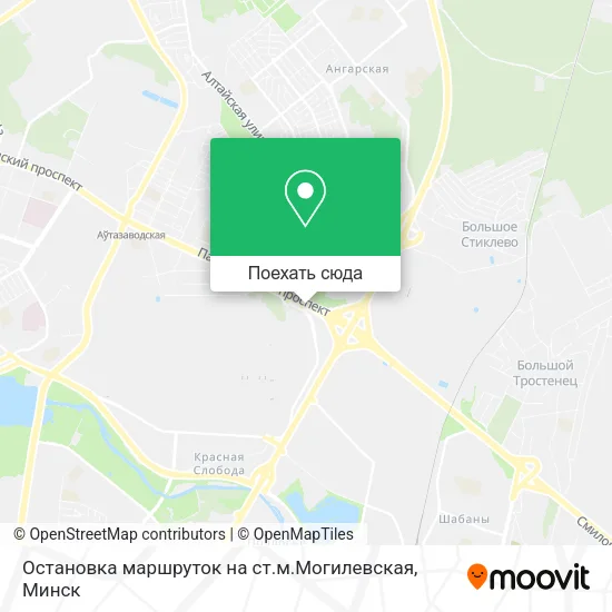 Карта Остановка маршруток на ст.м.Могилевская
