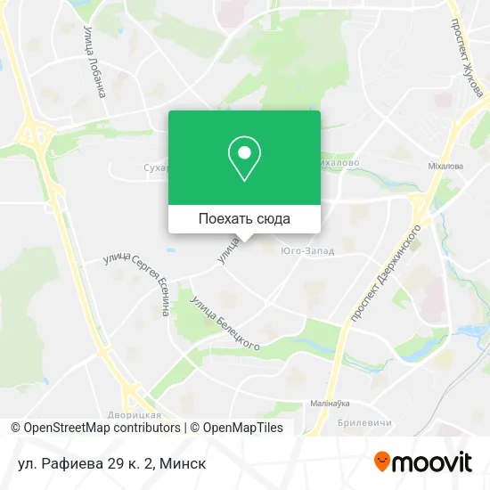 Карта ул. Рафиева 29 к. 2