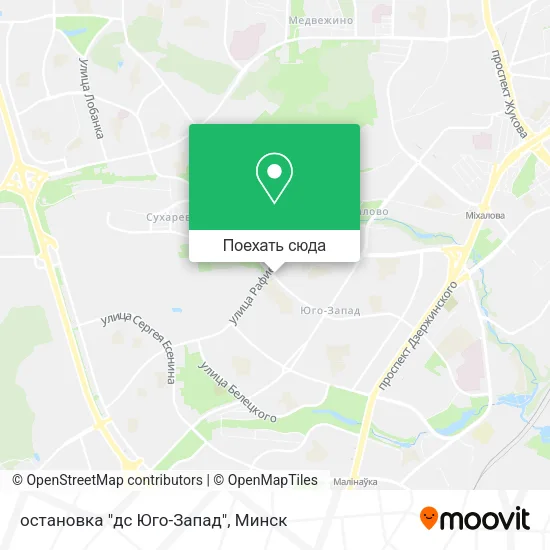 Карта остановка "дс Юго-Запад"