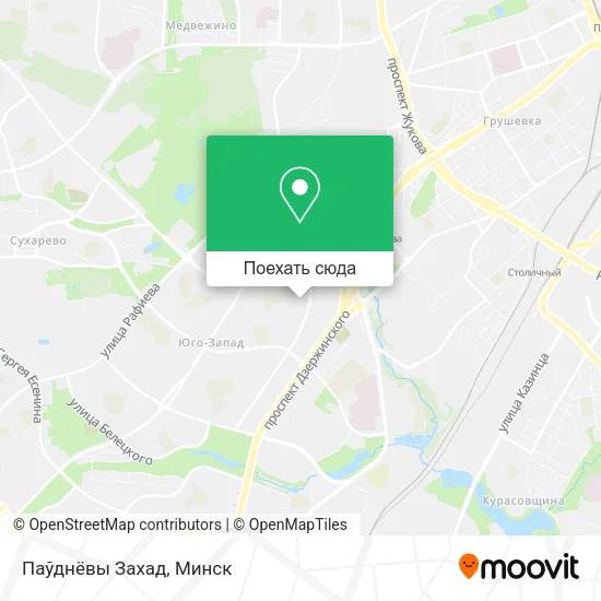 Карта Паўднёвы Захад