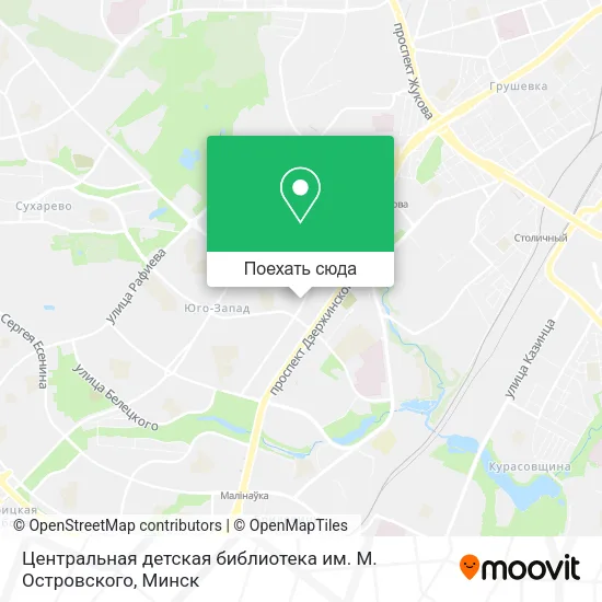 Карта Центральная детская библиотека им. М. Островского