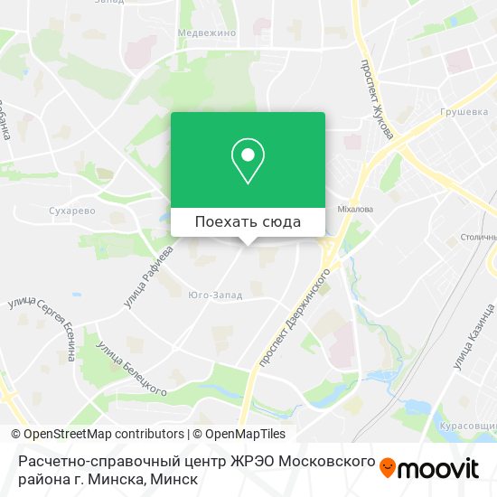 Карта Расчетно-справочный центр ЖРЭО Московского района г. Минска