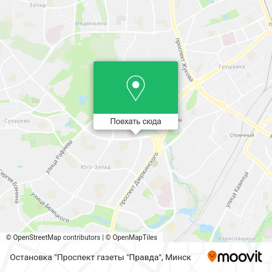 Карта Остановка "Проспект газеты "Правда"