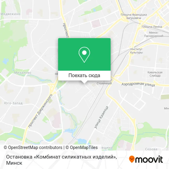 Карта Остановка «Комбинат силикатных изделий»