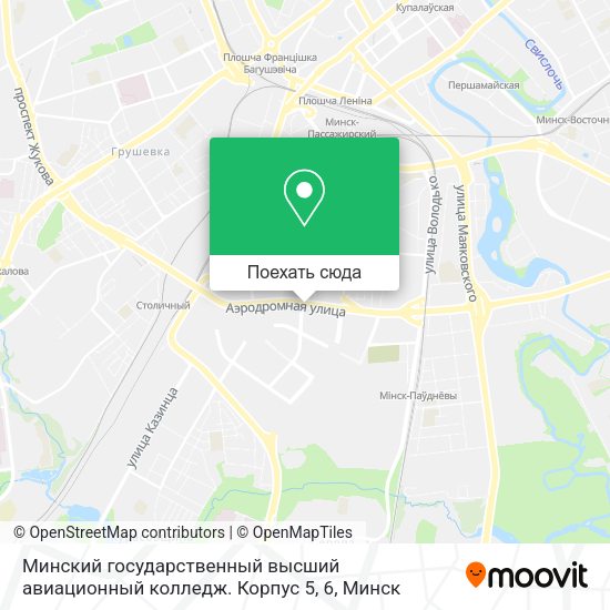 Карта Минский государственный высший авиационный колледж. Корпус 5, 6