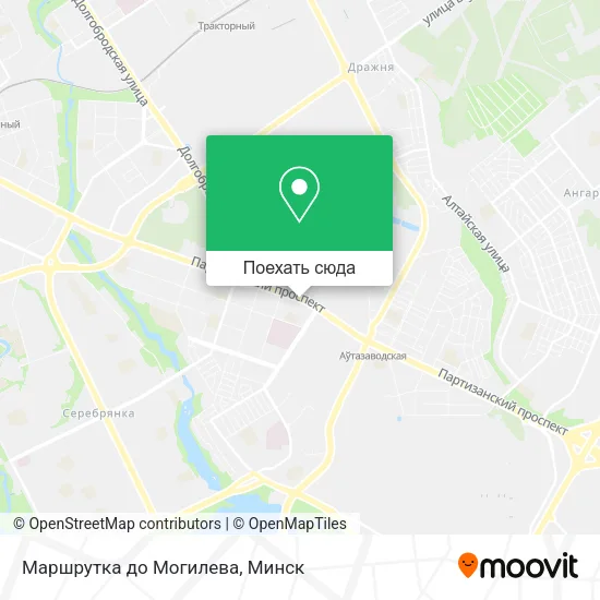 Карта Маршрутка до Могилева