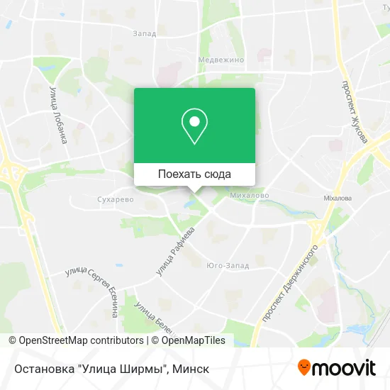 Карта Остановка "Улица Ширмы"