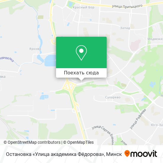 Карта Остановка «Улица академика Фёдорова»