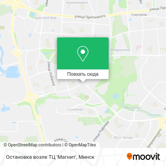 Карта Остановка возле ТЦ 'Магнит'