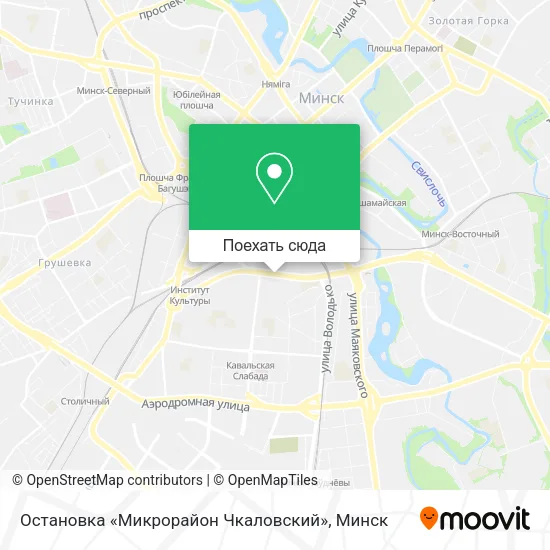 Карта Остановка «Микрорайон Чкаловский»