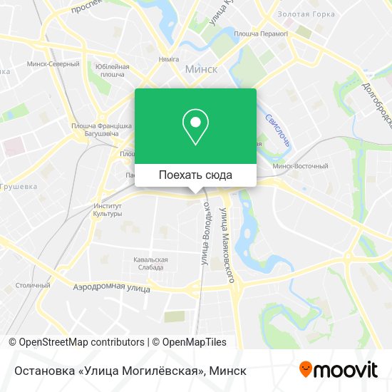 Карта Остановка «Улица Могилёвская»