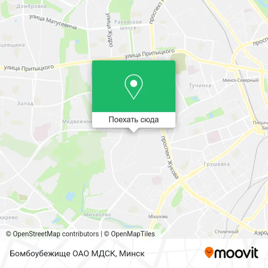 Карта Бомбоубежище ОАО МДСК