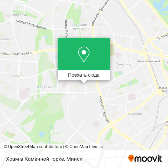 Карта Храм в Каменной горке