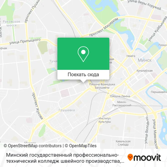 Карта Минский государственный профессионально-технический колледж швейного производства