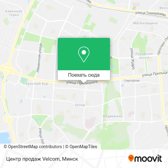 Карта Центр продаж Velcom