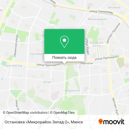 Карта Остановка «Микрорайон Запад-2»