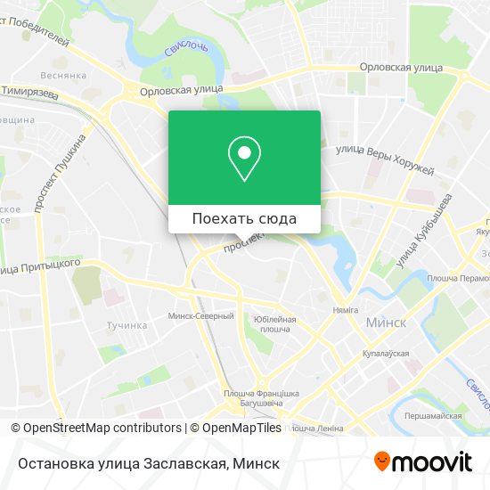 Карта Остановка  улица Заславская