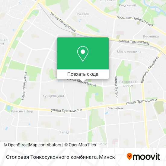 Карта Столовая Тонкосуконного комбината