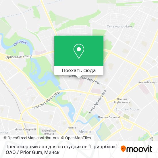 Карта Тренажерный зал для сотрудников "Приорбанк" ОАО / Prior Gum