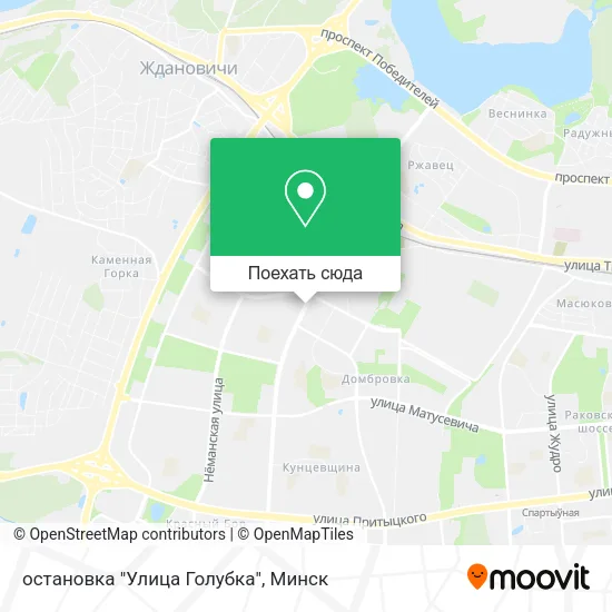 Карта остановка "Улица Голубка"