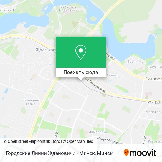 Карта Городские Линии Ждановичи - Минск