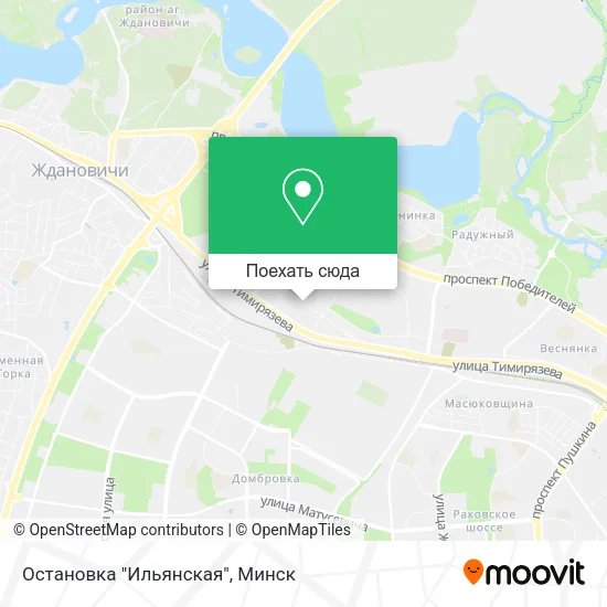 Карта Остановка "Ильянская"