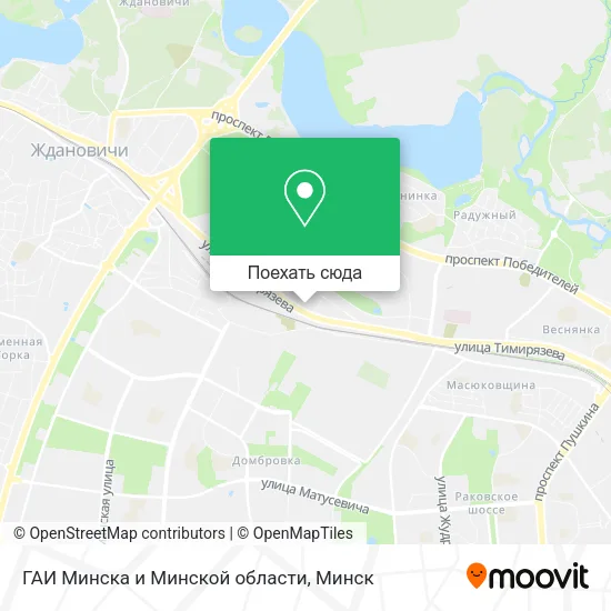 Карта ГАИ Минска и Минской области