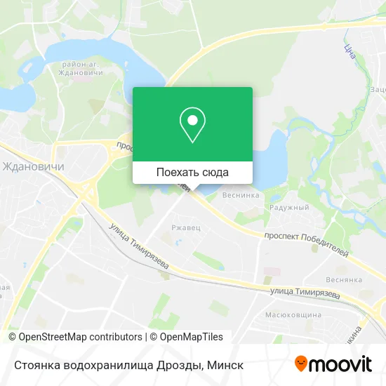 Карта Стоянка водохранилища Дрозды